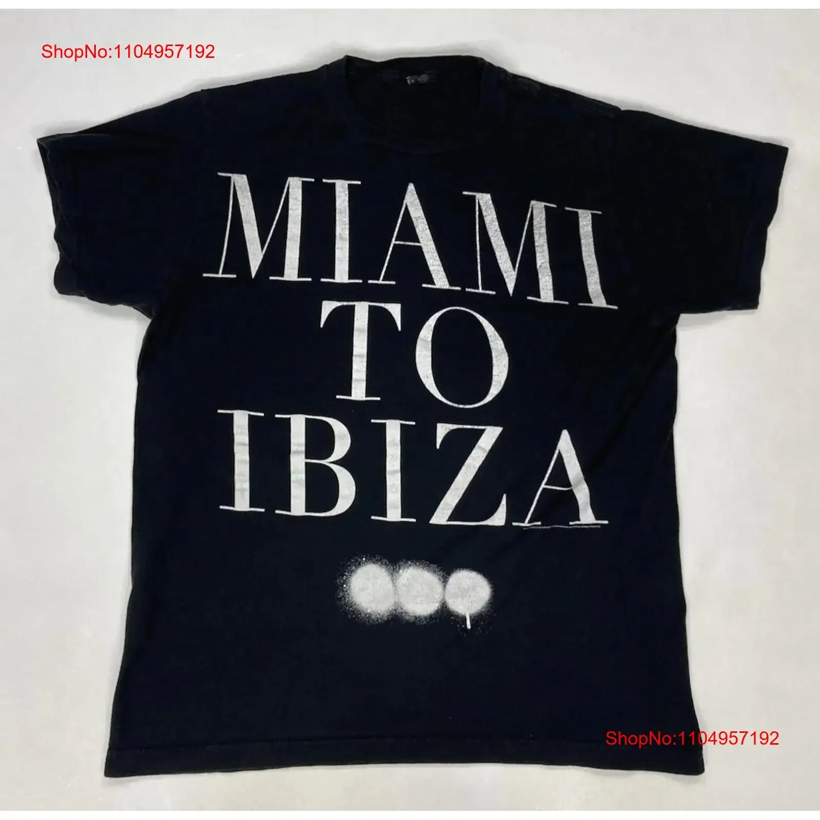 

Женская футболка Miami To Ibiza, черная музыкальная винтажная стираная повседневная мужская футболка с рисунком для повседневной носки, дышащая мода