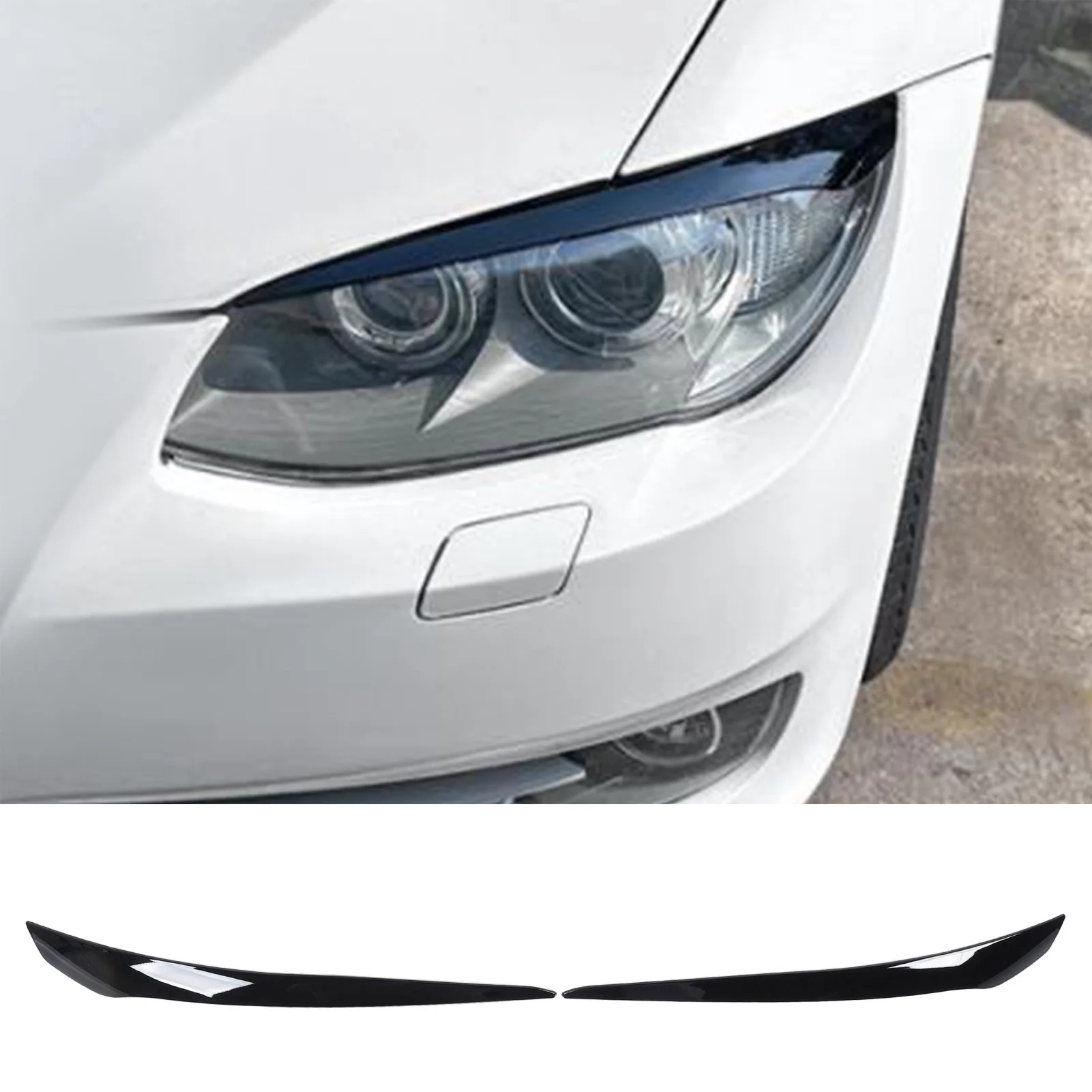

1 Pair of Headlight Eyebrow Scratch-Resistant ABS Headlamp Eyelid for BMW 3 Series E92 LCI 2010-2013 E93 LCI 2010-2014