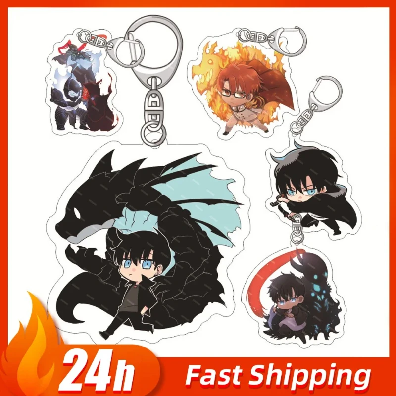

Anime Solo Leveling Figure Keychain Man Key Chain for Accessories Anime Peripheral Cute Bag Pendant Key Ring Acrylic Toy Gifts