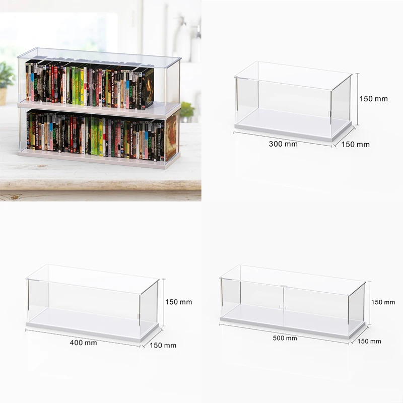 

CD Storage Box, Album Display Case, Transparent Acrylic Toy Display Cabinet, Car Model Storage Box with Door, Doll Showcase