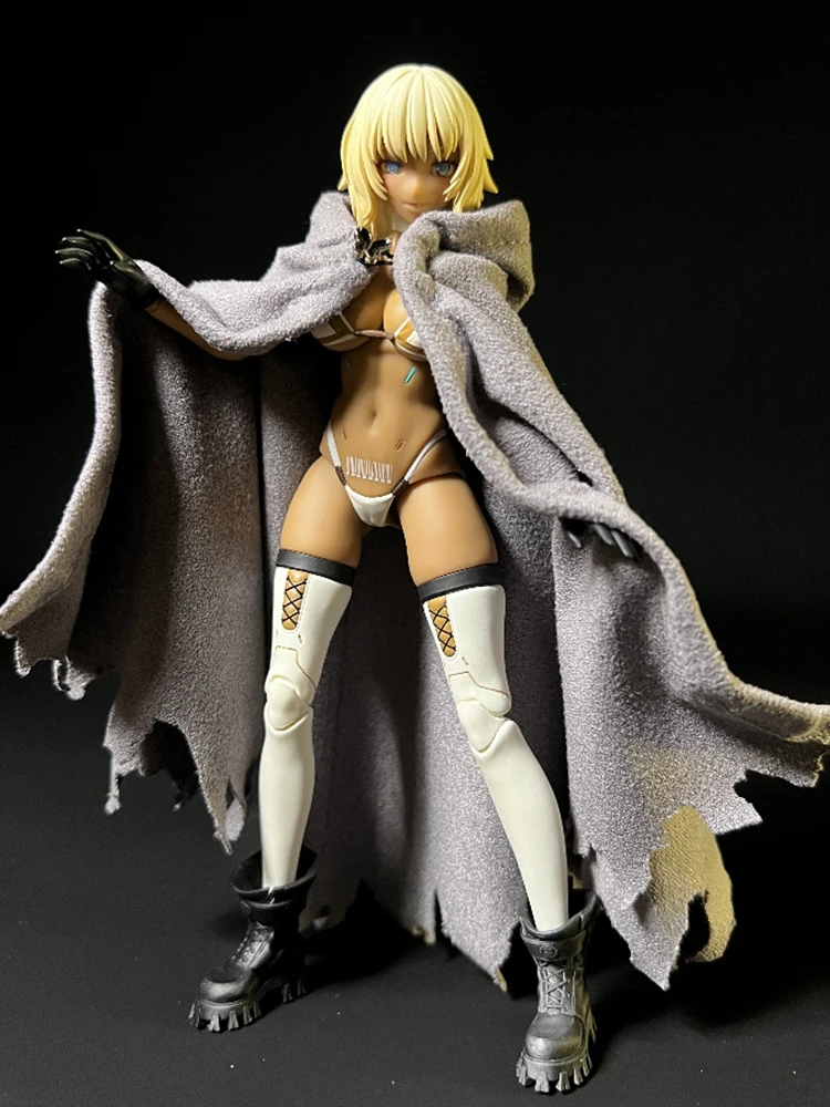 Snail Shell 1/12 Mobile Suit Girl Milk Tea Cute HoodiesCape Camel Light Gray Long Ripped Cloak Accessory For 6