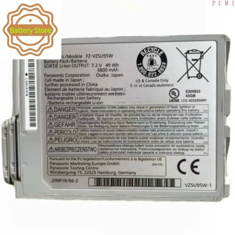 New High-quality Laptop Battery FZ-VZSU95W 49Wh 7.2V 6800mAh Battery for Panasonic FZ-M1 Touchpad Series
