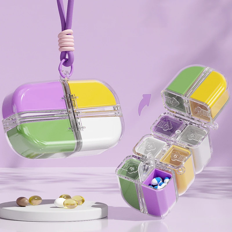 Boîte de séparation de médicaments Portable amusante et pratique, scellée, étanche à l'humidité, organisateur quotidien de stockage de médicaments pour comprimés de trois repas