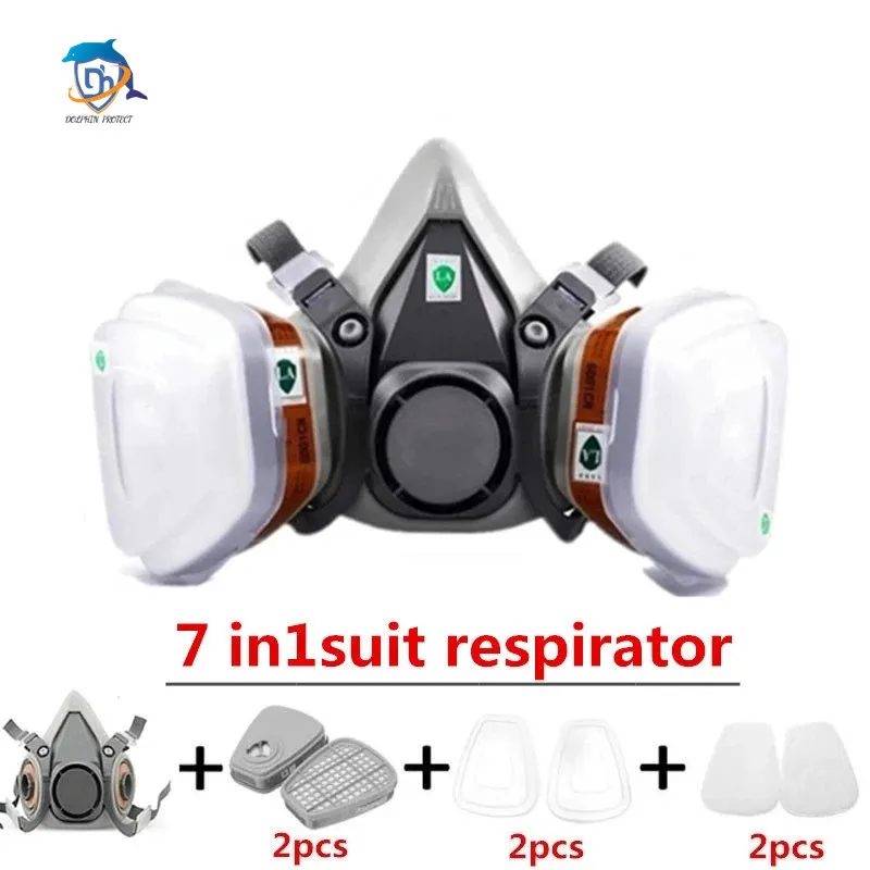 New 6200 Dust Gas Mask With 7093 suit P100 Filter Half Face Gas Respirator For Painting Spraying Polishing Work Safety