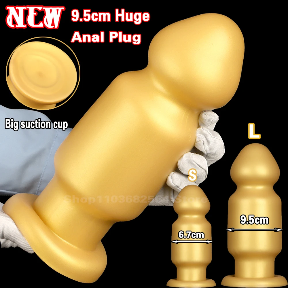 Huge 9.5cm Anal Plug Soft Ass ButtPlug Big Dildo Prostate Massager Anal Dilator Stimulation Adult Masturbator Large Sex Toy Shop