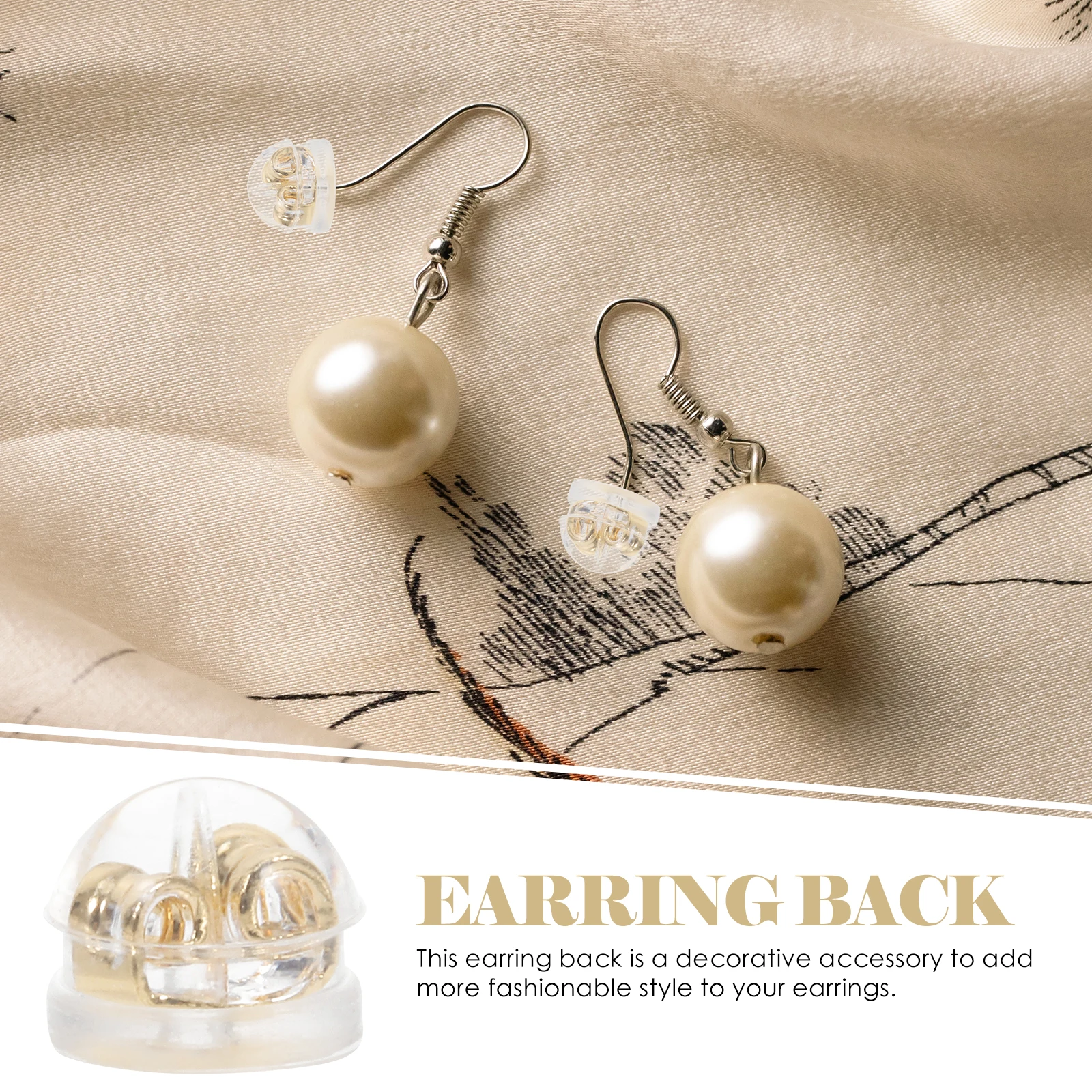 

60Pcs Silicone Earring Backs Fine Workmanship Good Material DIY Earring Accessories Replacement for Droopy Heavy Earrings