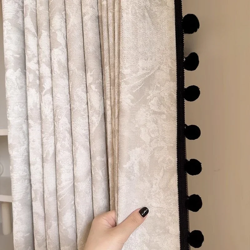 

French Medieval Chenille Blackout Curtains for Living Room Bedroom and Dining Room Light Luxury Downton Abbey Lace Cloth