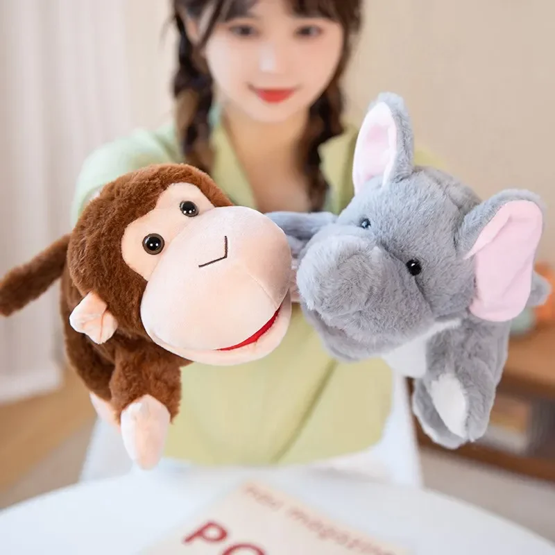 Gefüllte Plüschtiere Spielzeug Hand Finger Story Puppet Kawaii Puppen Pädagogisches Babyspielzeug Ente Lamm Kuh Hund Pferd Kinder Geschenk – Detail 12