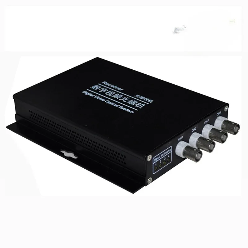 4channel optical fiber video converter,single mode simplex 20km