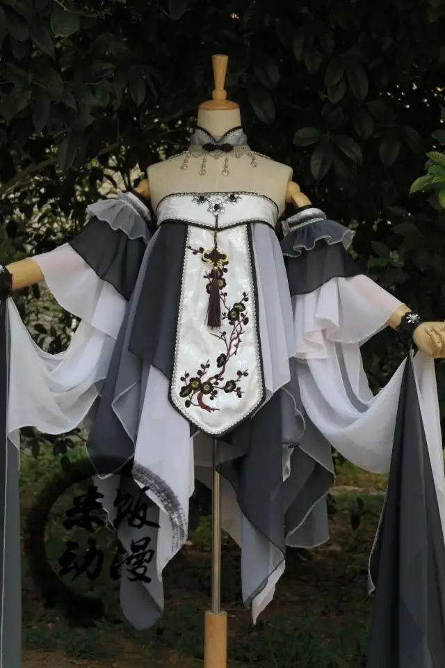 

Ancient Costume Koi Fish Cos Cosplay Halloween Black And White Gradient Dance Clothes