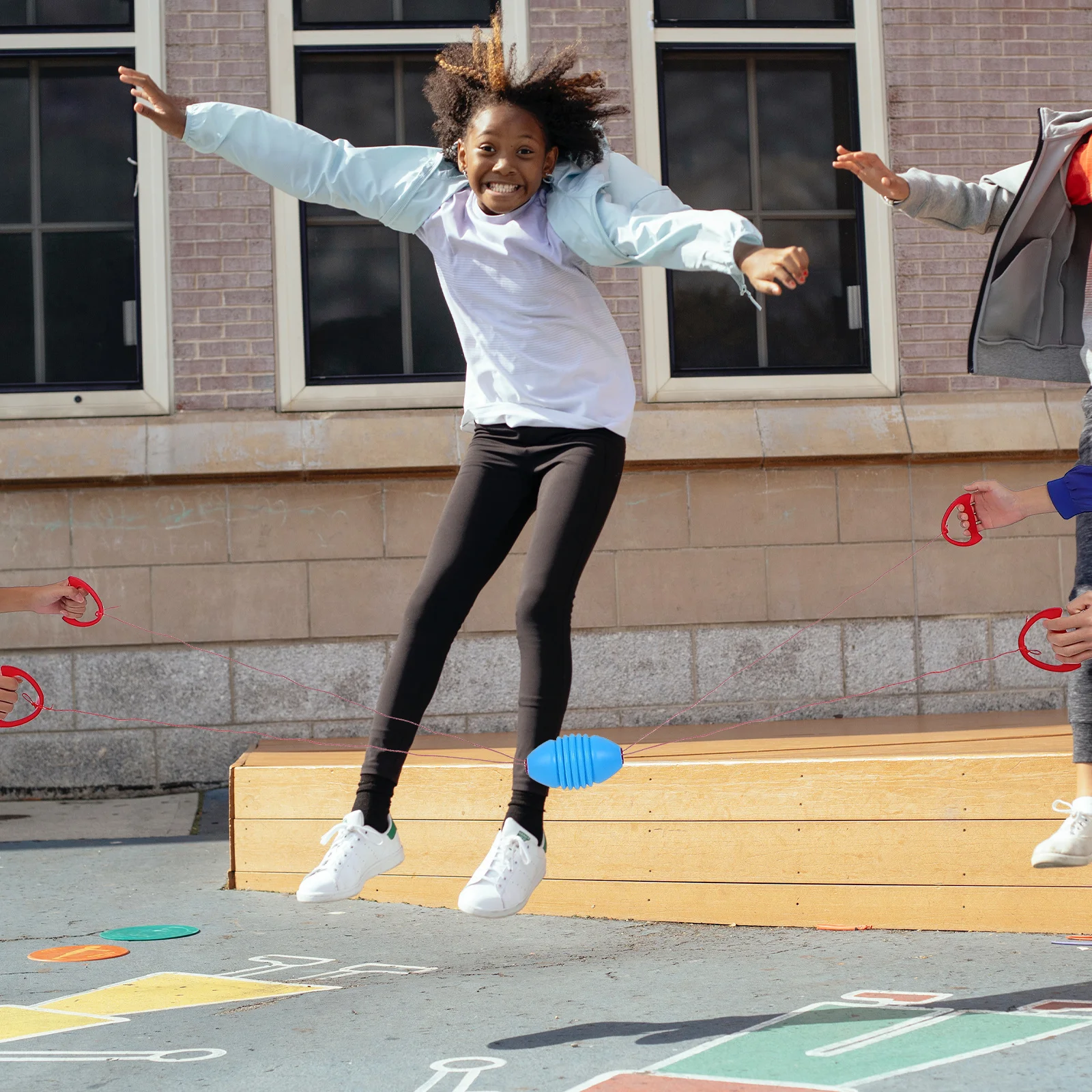 2 قطعة كرات رسم يدوية وامضة تفاعلية للأطفال سحب للعبة الحفلات الخارجية مجموعة كرات مزدوجة للأطفال من البلاستيك #4