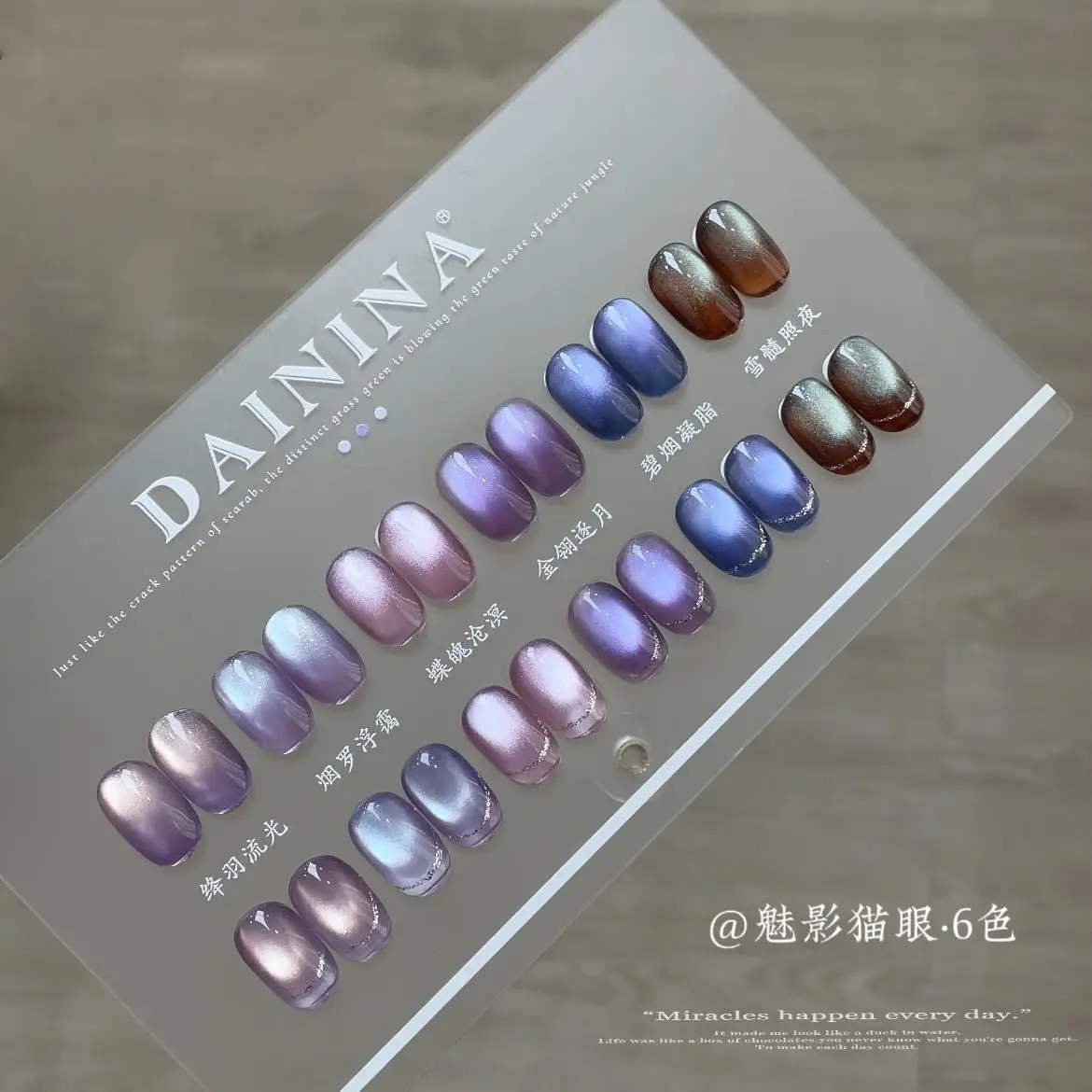 DAININA Multicolor 6 Colors Moonlight Cat Eye Nail Gel 2025 New Fashion Hot Sale Nail Art Non-toxic UV Gel Nail Salon Wholesale