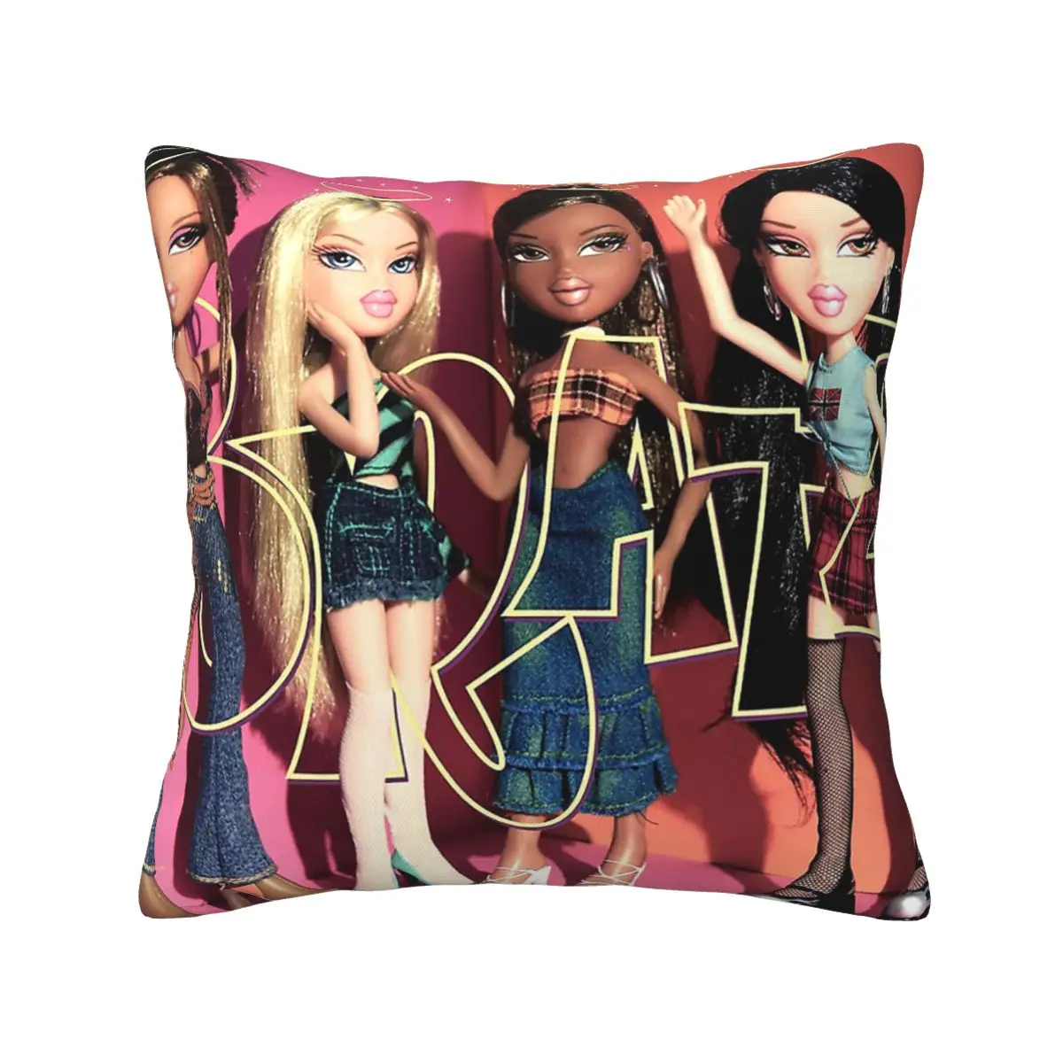 

Bratz Girlz! yasmin cloe sasha jade aesthetic 2000s y2k Soft Cushion Cover Decor PillowCase Cover for home Double-sided Printed