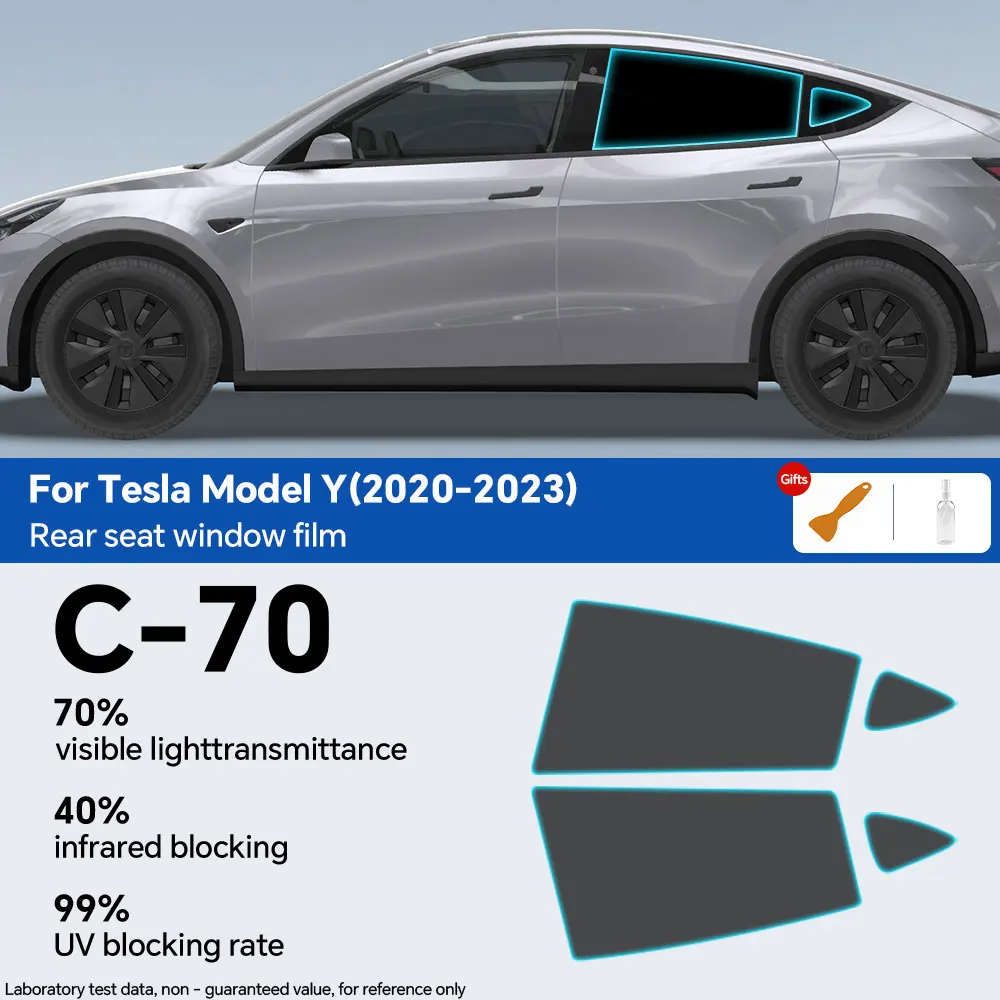 

Car Window Privacy Tint Film For Tesla Model Y 2020 2021 2022-2024 Pre-Cut Auto Sticker Foils ceramic solar UV Protector films