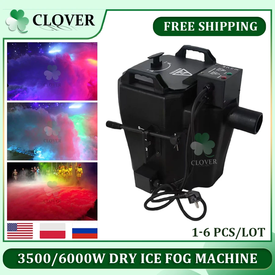 0 Tax 1-6Pcs 6000W Dry Ice Machine Low Lying 6000W Dry Ice Fog Machine For Wedding Stage Party Events Fog Smoke Machine