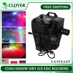 0 Tax 1-6Pcs 6000W Dry Ice Machine Low Lying 6000W Dry Ice Fog Machine For Wedding Stage Party Events Fog Smoke Machine