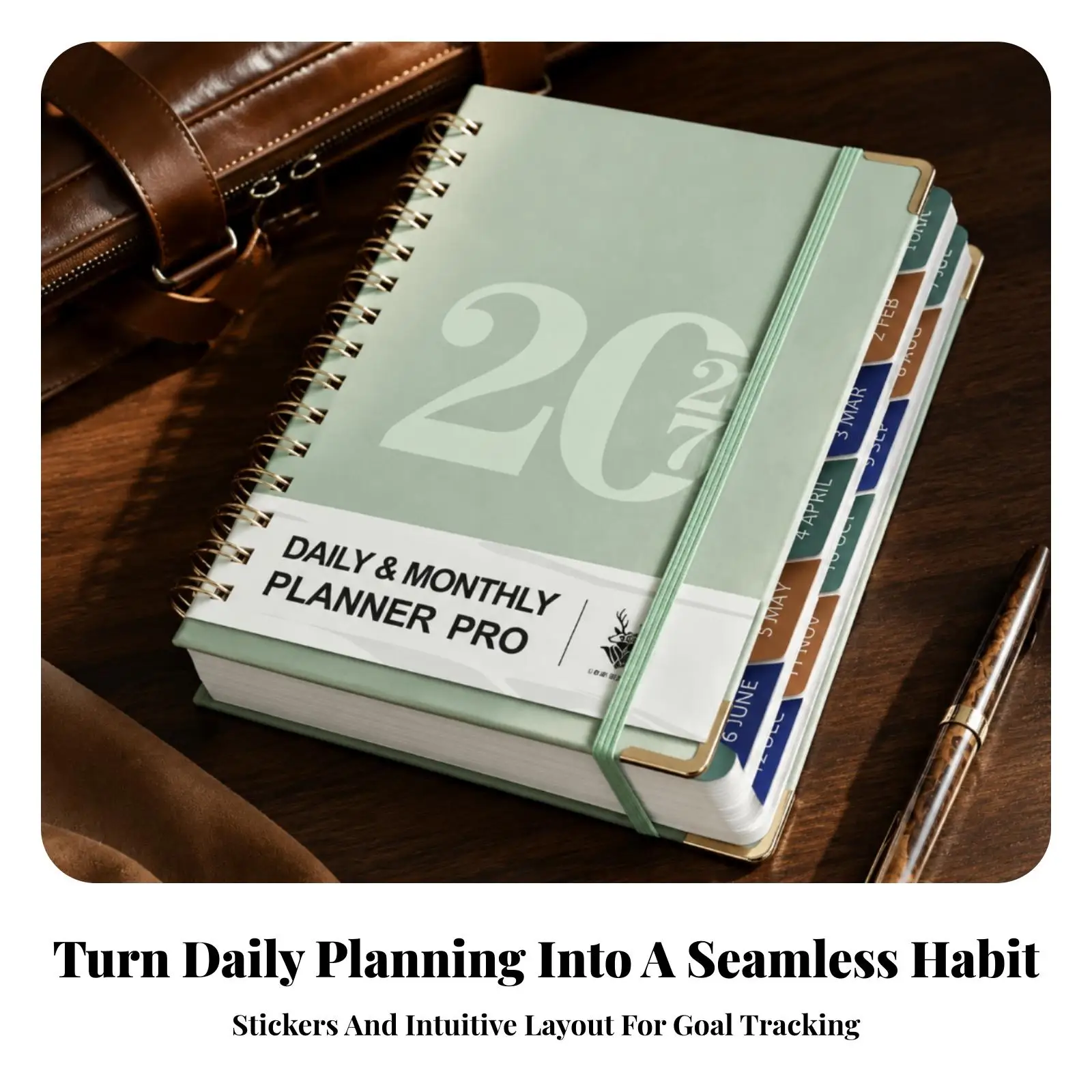 Durable Coil Bound Weekly Planner with 320 Writing Pages and Gold Wire Binding for Professional Project Planning