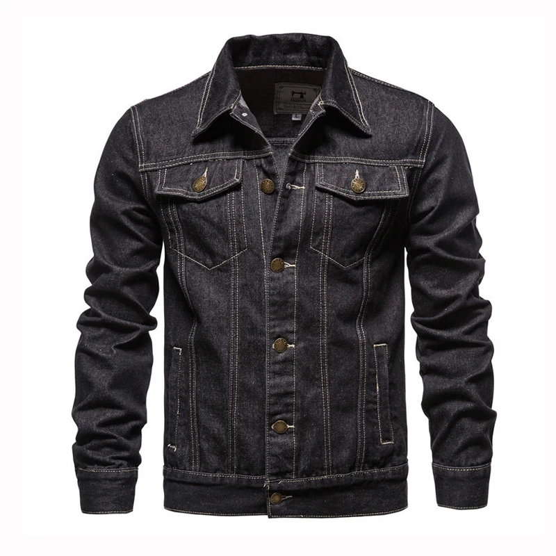 

Spring Autumn Men's Denim Jacket Fashion Retro Black Biker Windbreaker Cowboy Coats Men Cotton Streetwear Jean Jackets Clothing