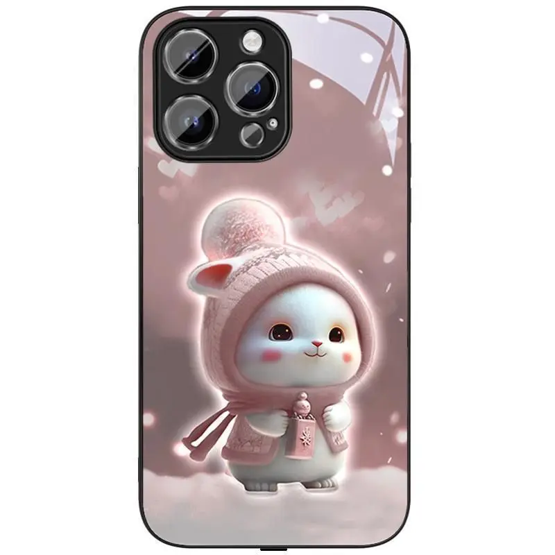 Funda protectora de TPU para teléfono móvil iPhone 16 Plus, carcasa de Vidrio colorido luministempered, 15, 14, 13, 12, 11