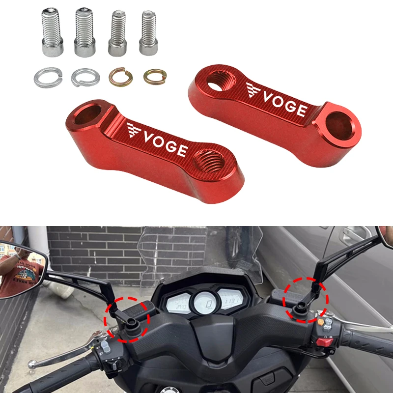 Motorcycle CNC Mirrors Riser Extension Bracket Fit For VOGE 300AC 350AC 500AC 525R DS525X 2022 2023 2024 Rearview Mirror Extend