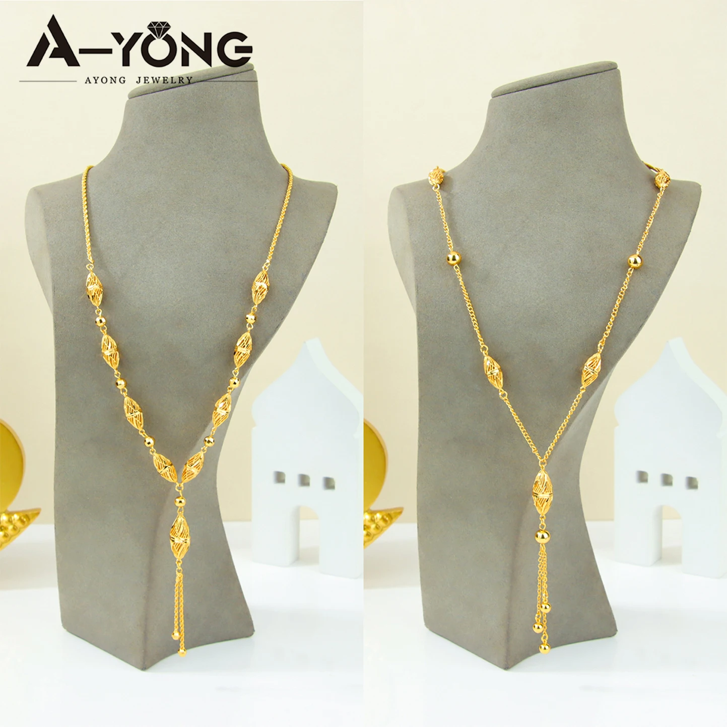 

Модное ожерелье с подвеской в Дубае, 21 К, позолоченное, арабское, свадебное, ретро, длинные цепочки, Нигерия, женские украшения для вечеринок