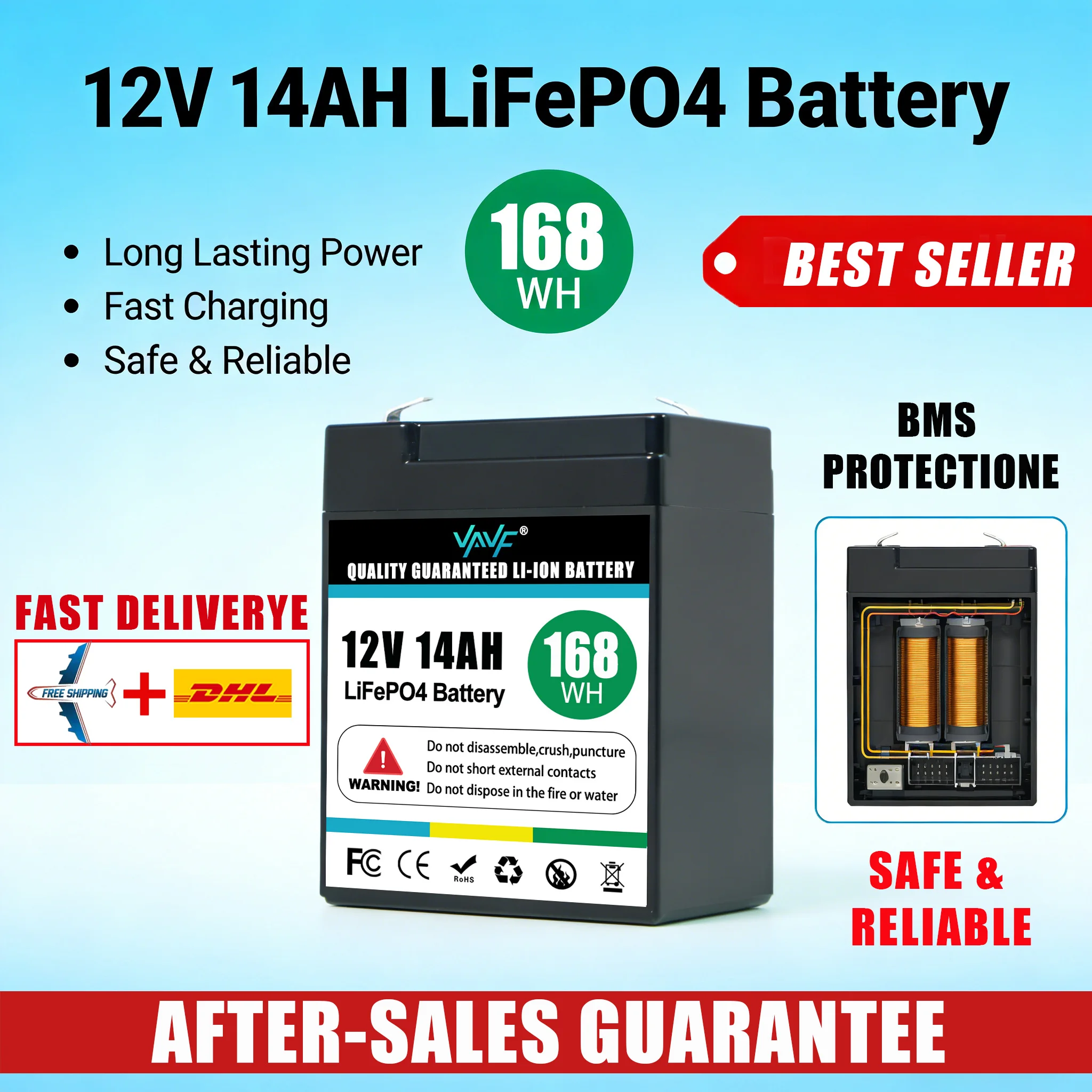 

Аккумулятор LiFePO4 ⌛️ 12В 14Ач со встроенной BMS 2000+ циклов работы. Идеально подходят для солнечных энергосистем, автодомов, морских судов, внедорожных поездок.