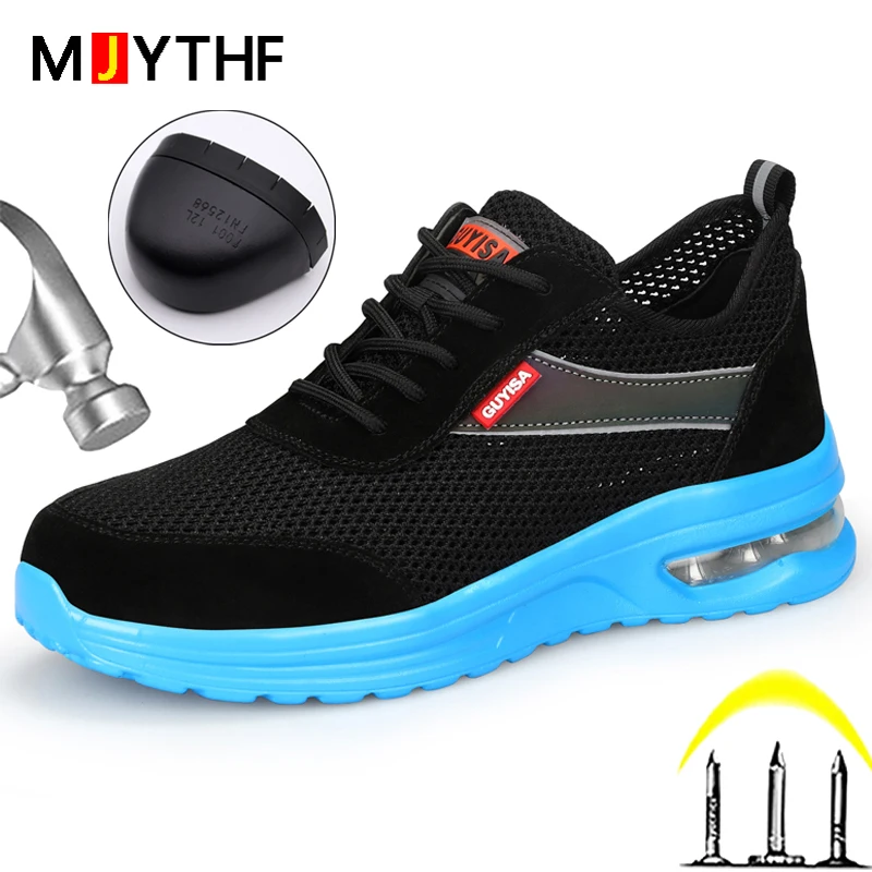 

MJYTHF New Work Safety Shoes Man Women Anti-smash Anti-puncture Insulated Shoes Steel Toe Cap Work Shoes Sneakers Lightweight