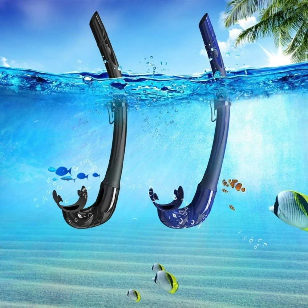 Soft Silicone Diving Snorkel Portable Anti-Drop Swimming Snorkel Arc-Bite Comfortable Snorkeling Snorkel Swim Training
