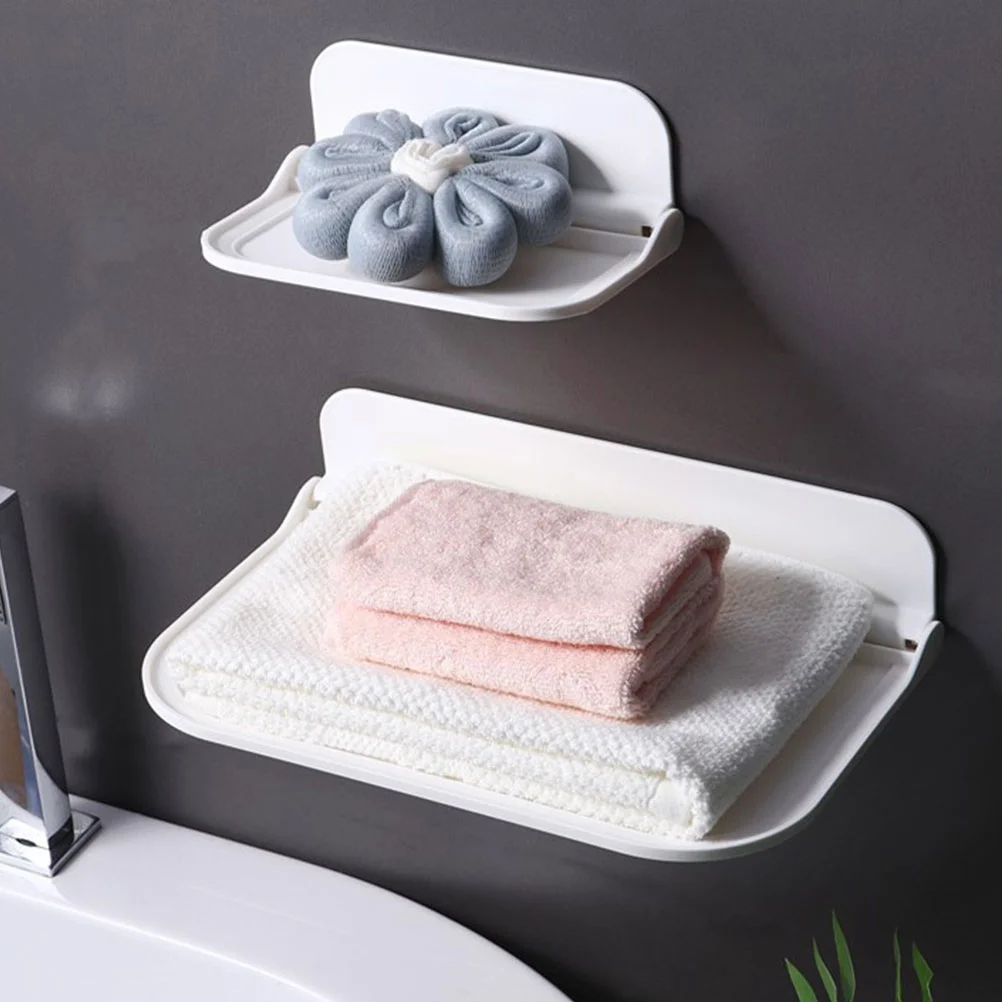 Wall Shelf HIPS PP Foldable Bathroom Floating Shelves Home Storage Rack Smooth Edges Strong Load Capacity Wall Mounted ganizer