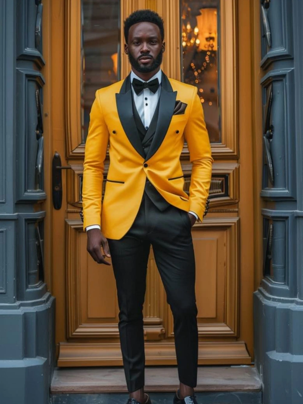 Spring Autumn Suit Set 3 Pieces Jacket Vest Pants For Men Wedding Groom Sets One Button Men's Slim Fit Tuxedo Banquet Wear