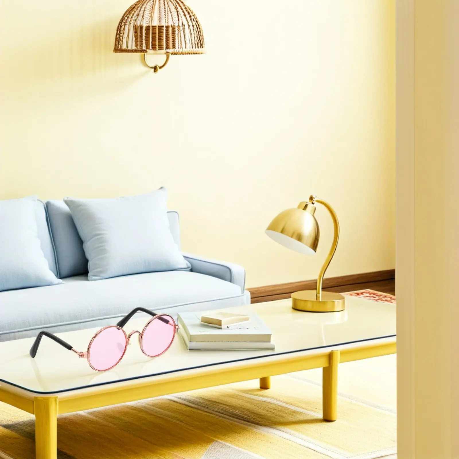 

3Pcs Small Round Glasses for Miniature Displays: Lightweight Foldable Eyewear Perfect for DIY Home Decor Projects