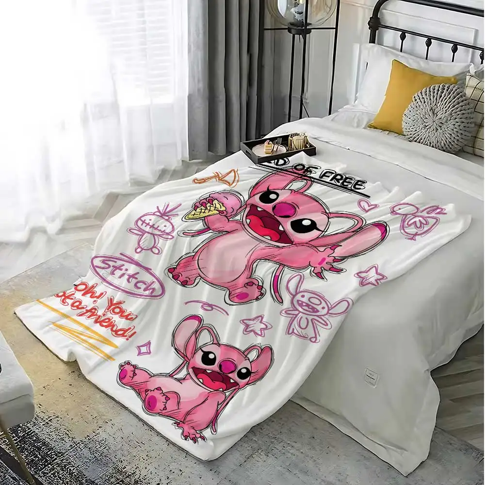 Kawaii أنجي بطانية رمي السرير ل أريكة البطانيات الفاخرة المنزل الداخلية رقيق منقوشة الركبة لينة قيلولة الملك الحجم و يلقي ديكور