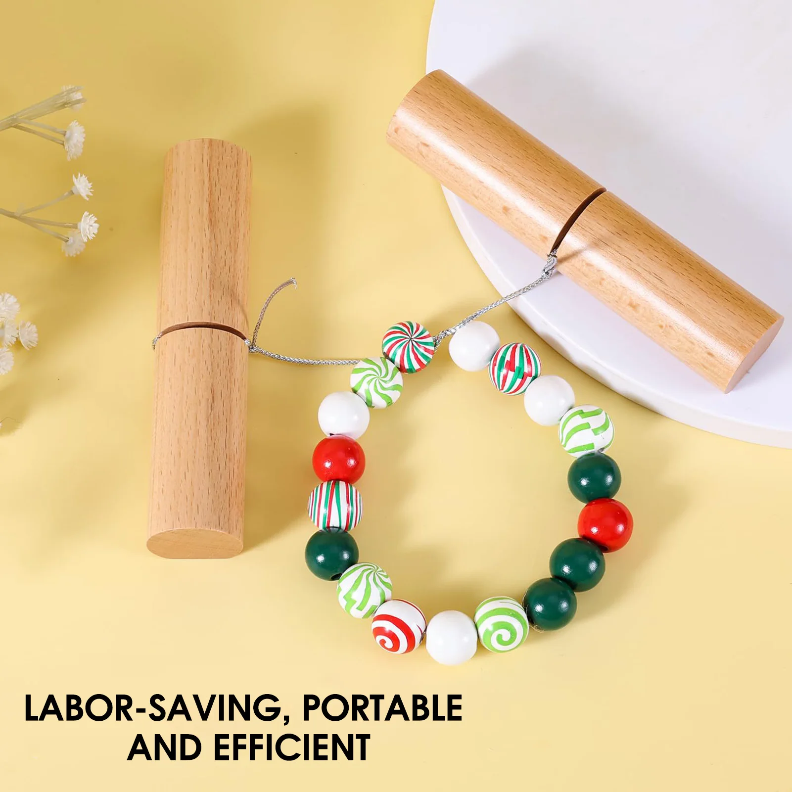 

2 шт., инструмент для затяжки узлов из бука для изготовления браслетов с силиконовыми бусинами, компактный размер 13x2, 5 см, простой в использовании зажим для ювелирных изделий