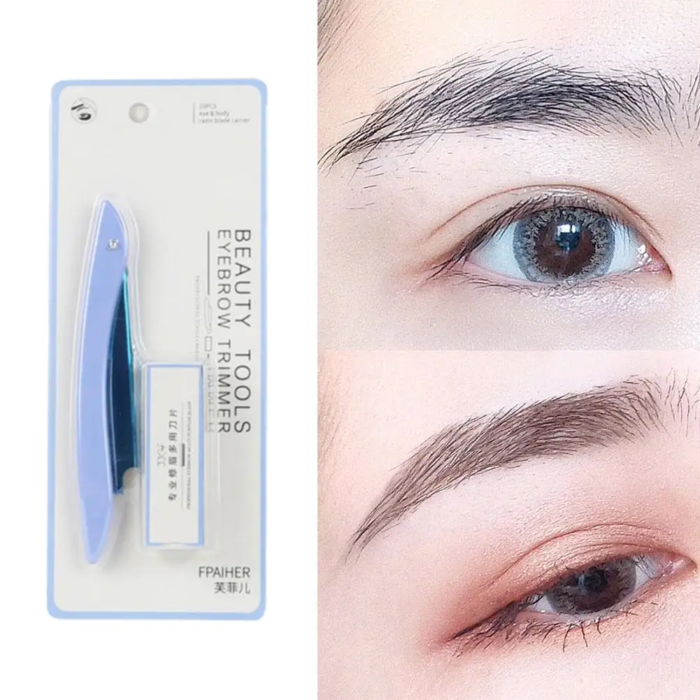 Recortador de cejas plegable, de seguridad rápida maquinilla de afeitar, herramientas de pelo, eliminador de maquillaje ligero para mujer, portátil, J6R8