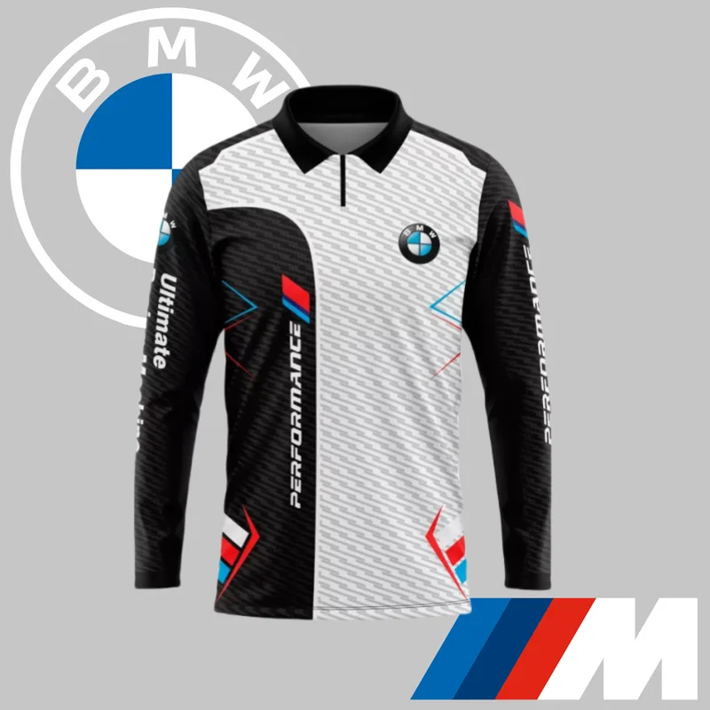 

2025 BMW Quick Dry POLO Shirt Long Sleeve High-end Luxury Brand Casual POLO Sports Breathable Professional Cycling Suit Top