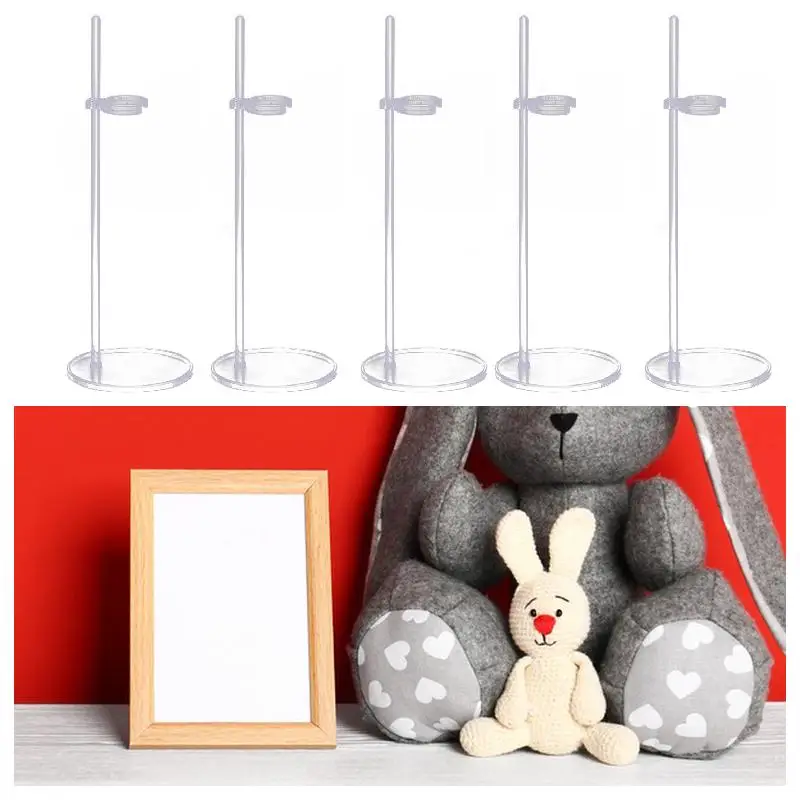 5 Pieces Doll Stands Display Holder for 11 to 13 inch Tall Dolls Doll Accessories Transparent Stent Stand for Action Figures