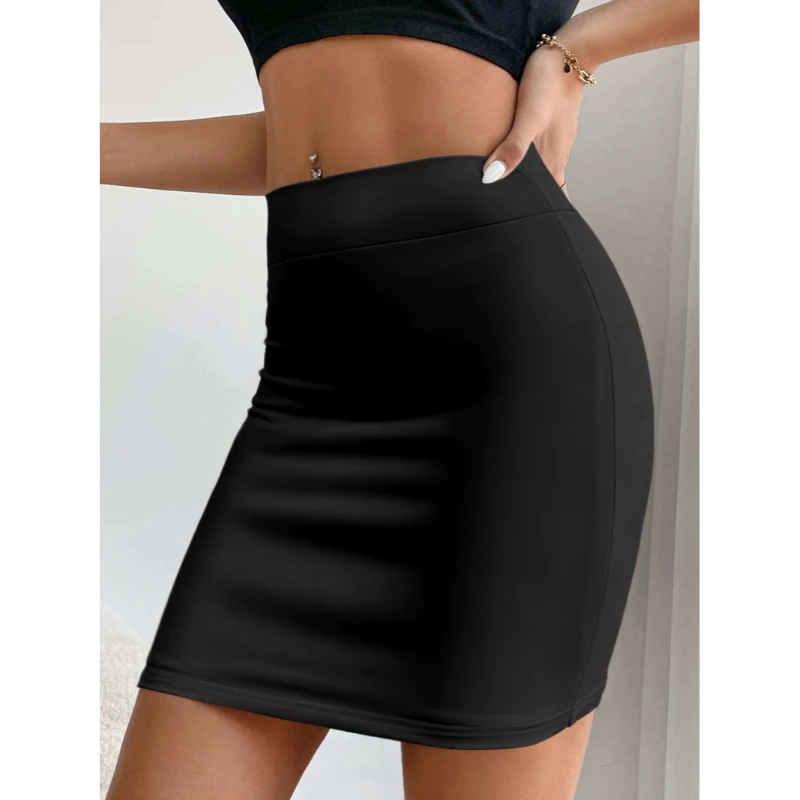 

Women's Skirts Everyday Commuter Solid Colour Halter Skirts Trendy Wear Essentials For Office Daily Commuter Wear