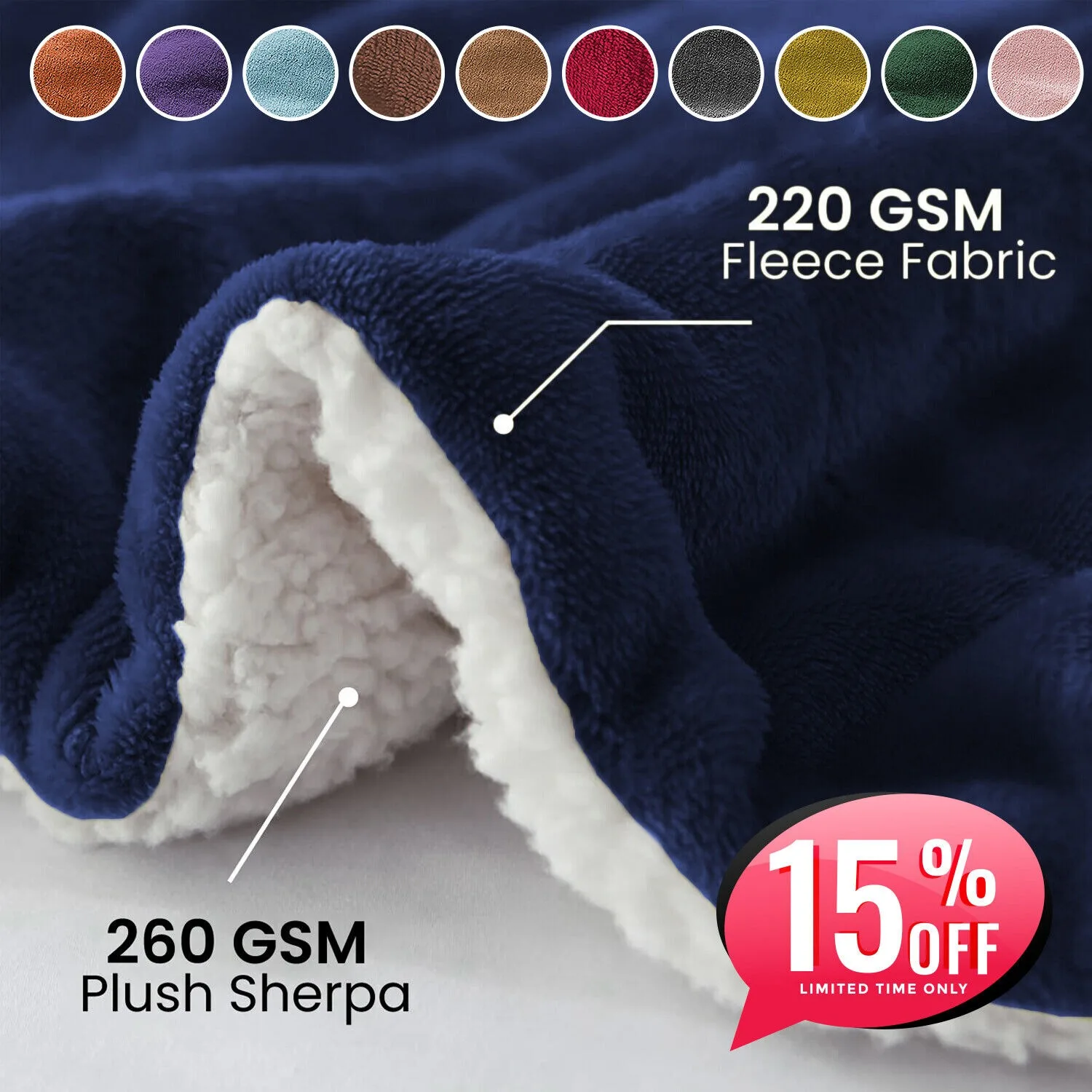 

Luxury Heavy Reversible Flannel Sherpa Throw Blanket for Couch and Home Decor Anti Pilling Non Shedding Cozy Warm Fleece Throws