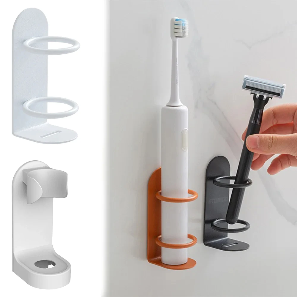 Wall-Mounted Electric Toothbrush Holder Holder Punch-free Razor Holder Storage Shelf Toothbrush Organizer Bathroom Supplies 1PC