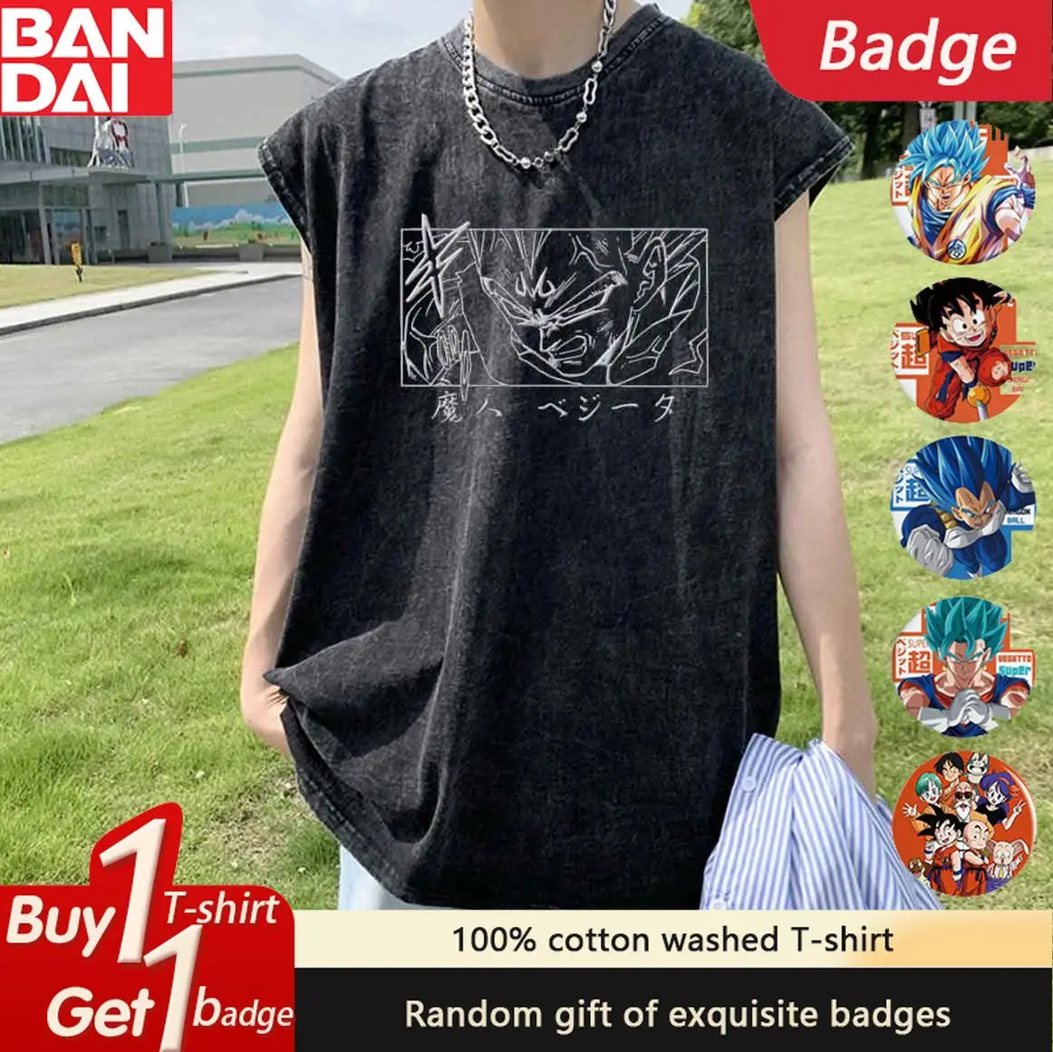 

Unisex Anime Dragon Ball Men's Tank Tops Summer Y2k Man Sleeveless Shirt Vintage Washed Oversized Gym Vest Srteetwear Clothing