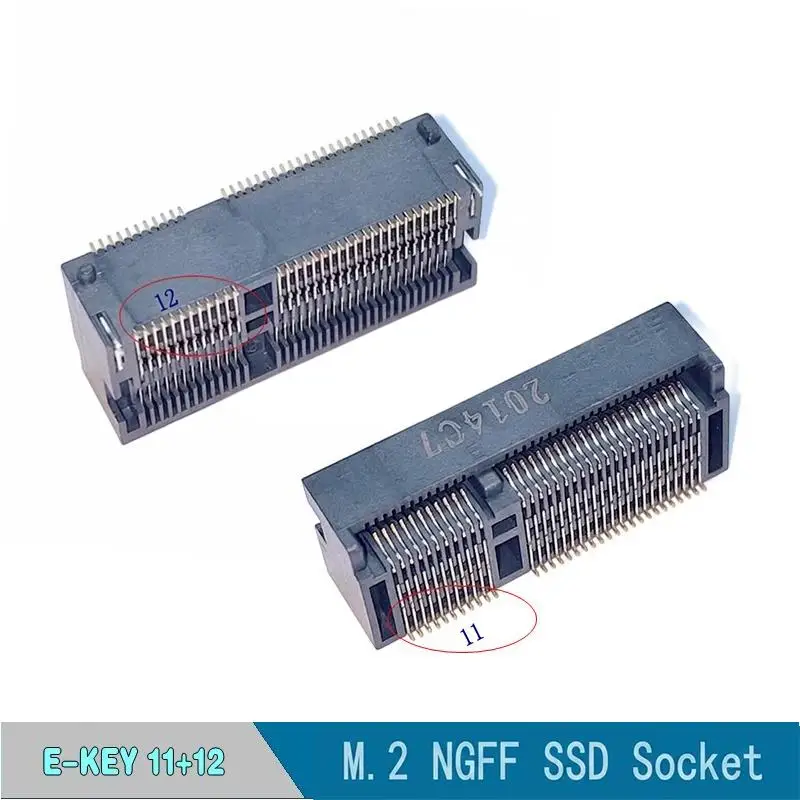 Gold Plated Contact NGFF M.2 SSD Socket 5Pcs 67P A/B/E/M Key 2.3/3.2/4.2/8.5H for Computer Hardware Modification