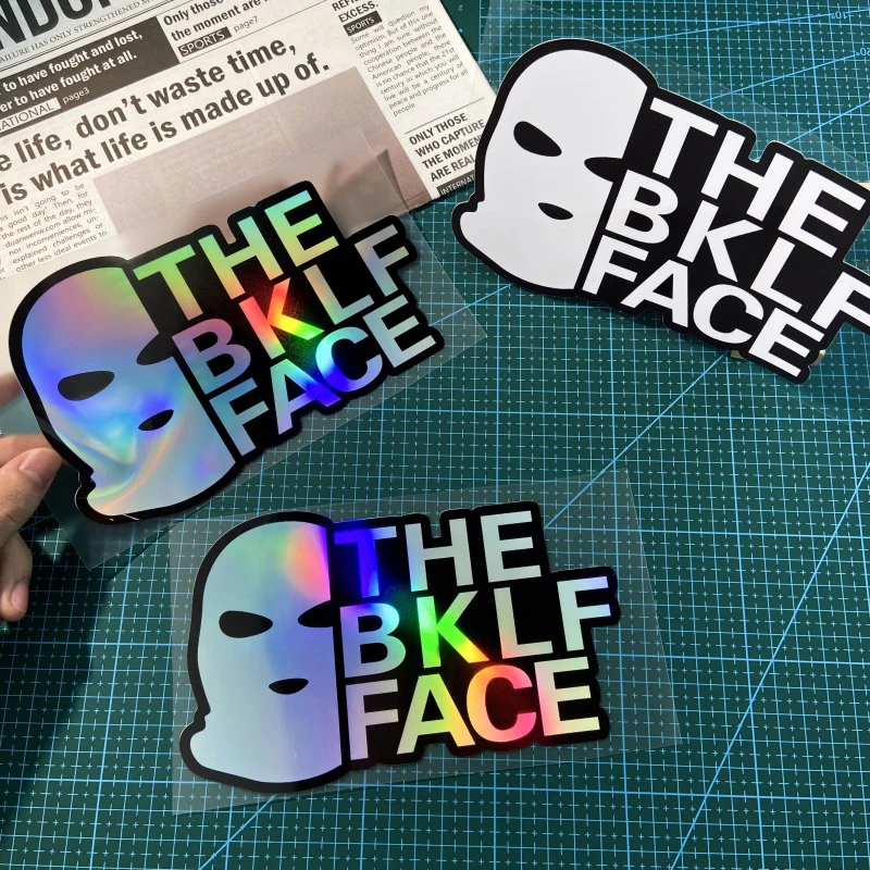 THE BKLF FACE Cool Waterproof Vinyl Stickers Motorcycle Decals for Front Fairing Scooter Body Car Window Refit Decor Accessories