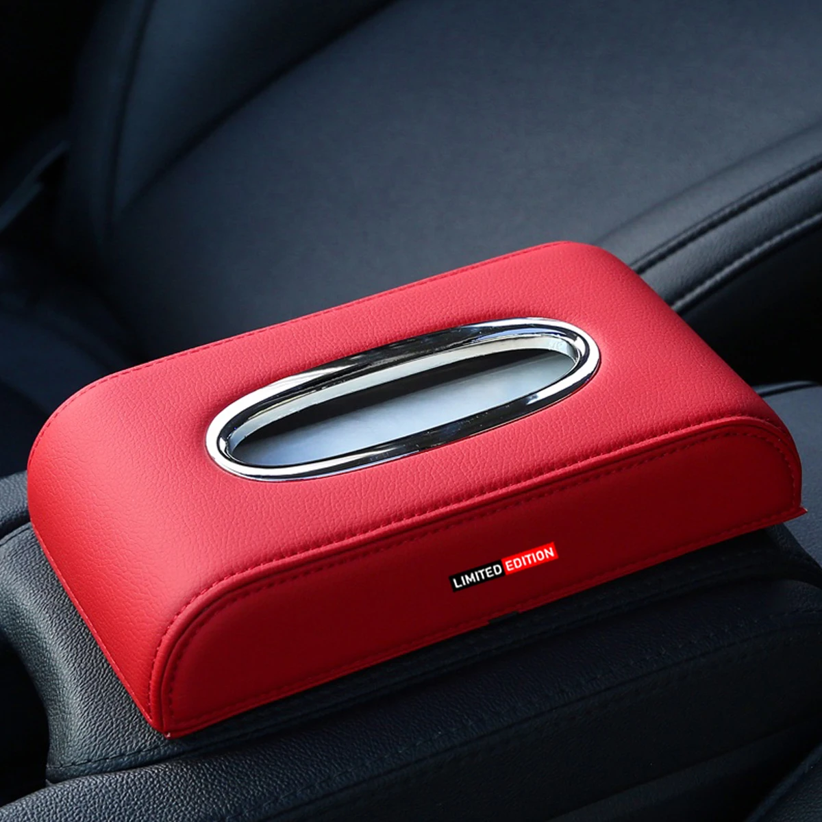 1piece Leather Supplies Seat-type Center Console Car Tissue Box Limited Edition For Universal Car