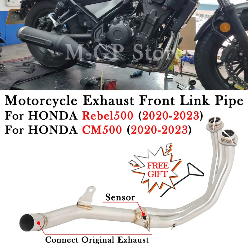 

Slip On For HONDA Rebel500 CM500 CMX500 Rebel CM 500 2020 2021 2022 2023 Motorcycle Exhaust System Bike Tube Front Mid Link Pipe