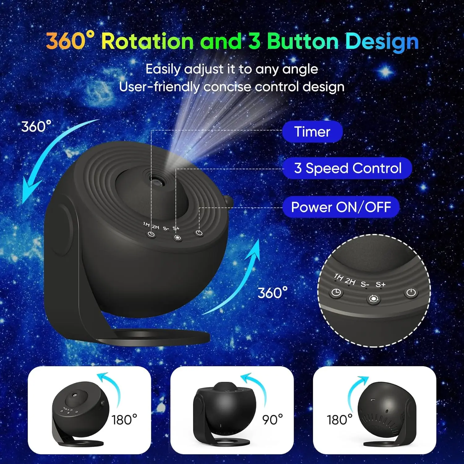 Imagem -04 - Projetor de Estrela de Planetário para Crianças e Adultos hd Image Area Led Night Light 4k 13 Discos hd Rotação 360 ° Temporizador 2h Quarto