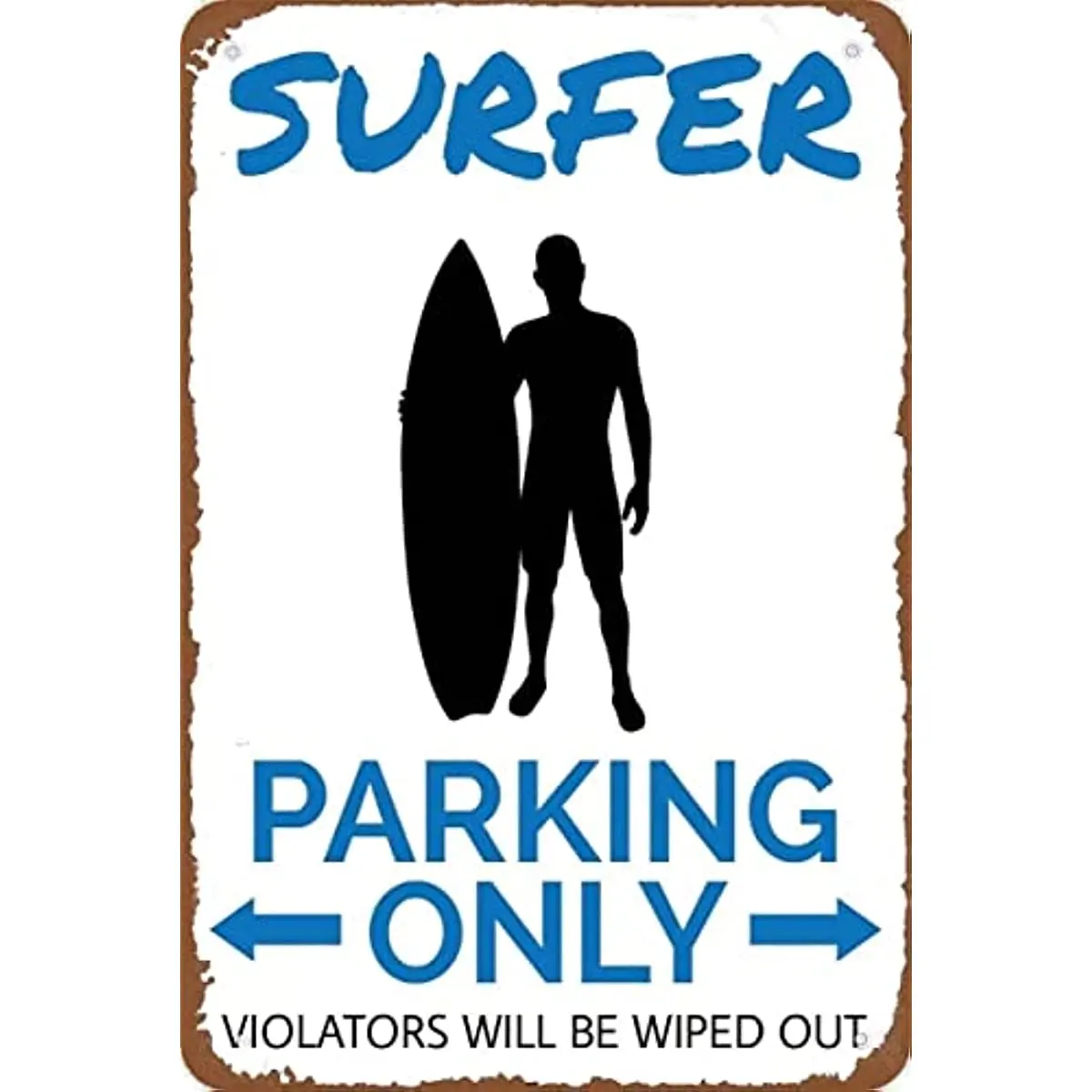 Classic Tin Sign Surfer Parking Sign Surfer Gift Gift for Surfer Wave Rider Sign Surfing Sign Surf Metal Beach House Decor