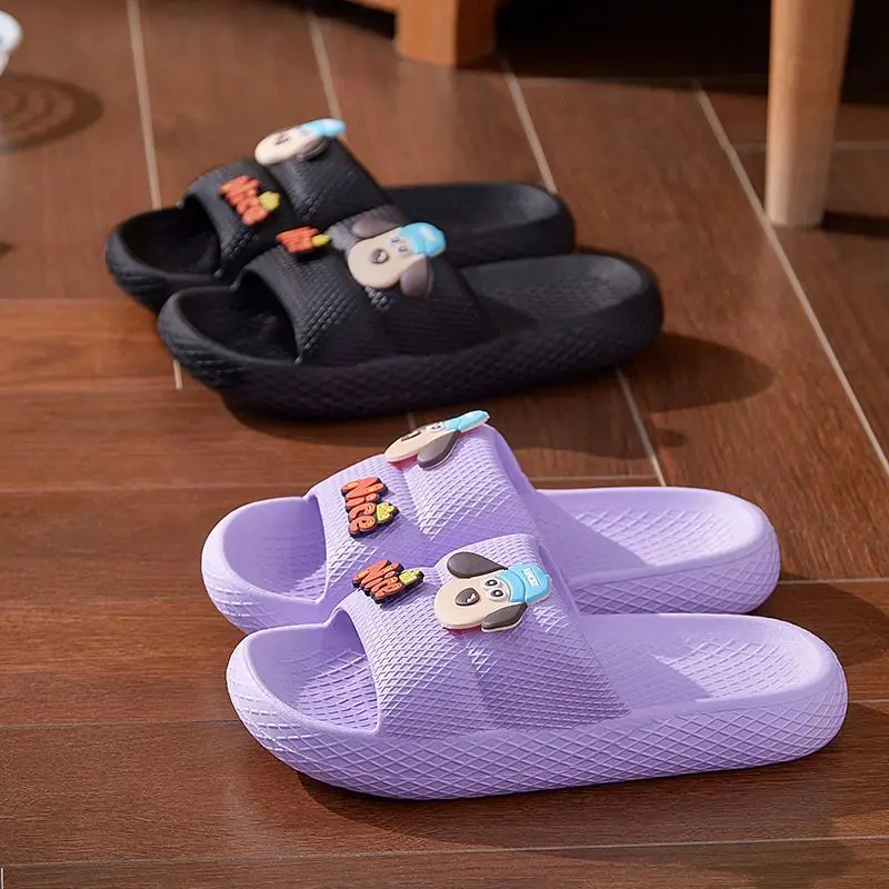New Type of Slippers for Women in Summer Wearing Thick Sole Increased Anti slip Cute Cartoon Indoor Bathroom Shower Girl Slipper