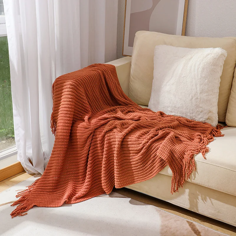 Sofa Blanket Blanket Nap Air Conditioning Bean Blanket Knitted Blanket Bohemian Style Bed Cover Bed End For Household Office