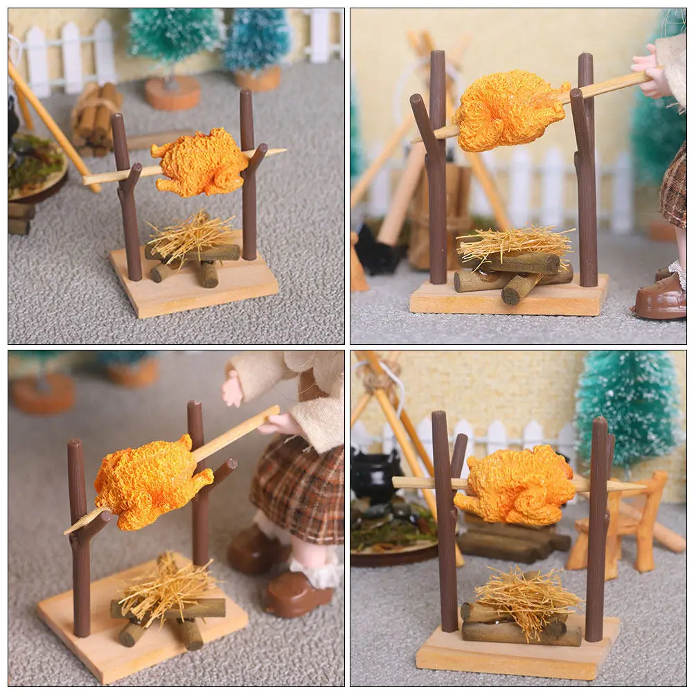 Miniature Outdoor Barbecue Grill for Dollhouse Garden Patio Realistic Cooking Scene Tiny Bbq Accessory Mini Food Photo Props Set