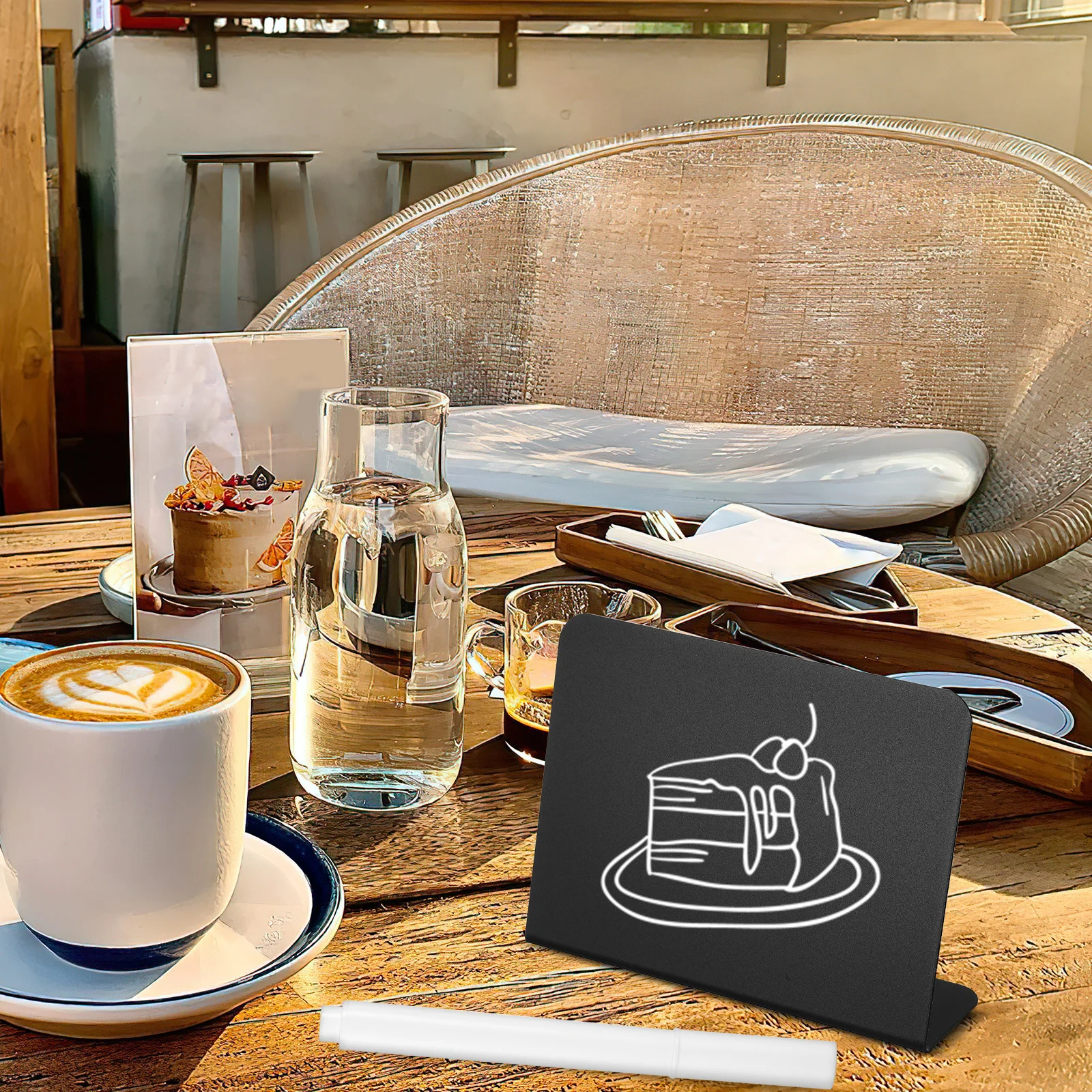 

1 Set Mini Chalkboard Message Boards Reusable Tabletop Sign Holders For Restaurant Menu Wedding Party Desk Display With Pens